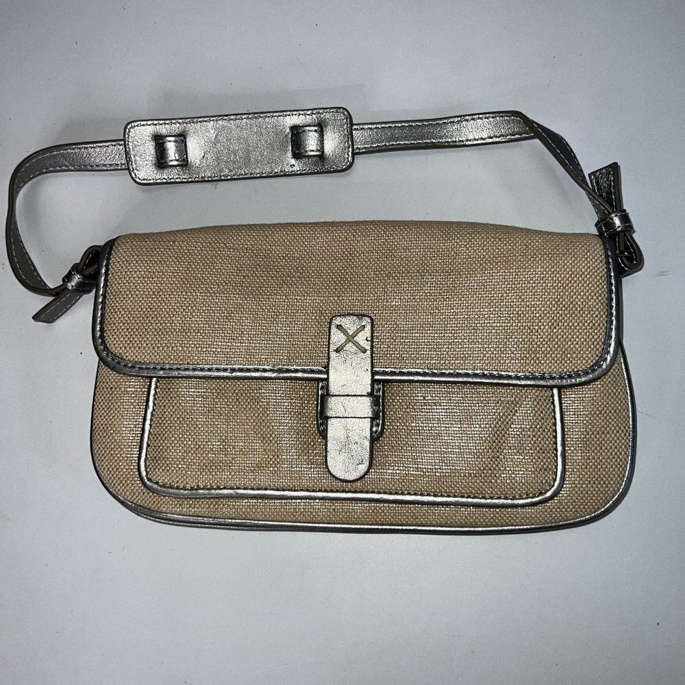 ANN Taylor LOFT Mini Bag Purse Gold Silver